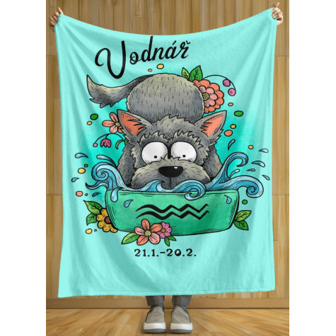 Deka 200 x 140 cm Psí znamení - Vodnář ~ 2