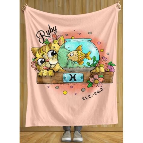 Deka 200 x 140 cm Kočičí znamení - Ryby ~ 2