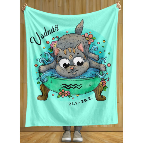 Deka 200 x 140 cm Kočičí znamení - Vodnář ~ 2