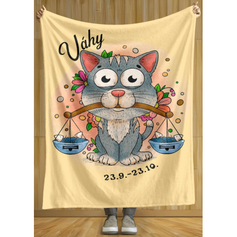 Deka 200 x 140 cm Kočičí znamení - Váhy ~ 2