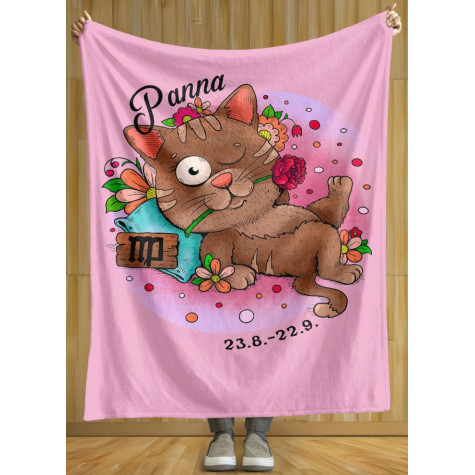 Deka 200 x 140 cm Kočičí znamení - Panna ~ 2