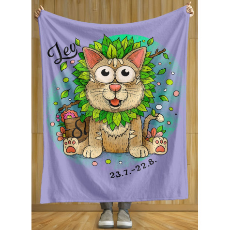 Deka 200 x 140 cm Kočičí znamení - Lev ~ 2