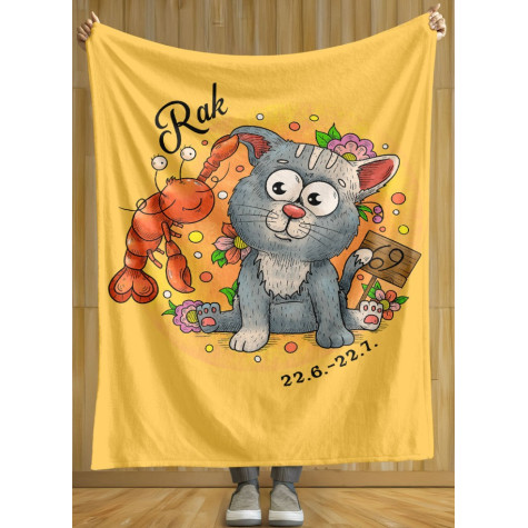 Deka 200 x 140 cm Kočičí znamení - Rak ~ 2
