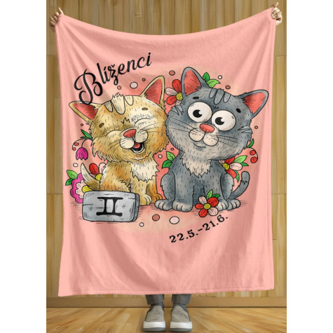 Deka 200 x 140 cm Kočičí znamení - Blíženci ~ 2