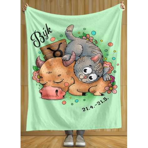 Deka 200 x 140 cm Kočičí znamení - Býk ~ 2