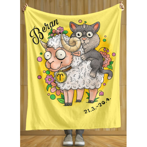 Deka 200 x 140 cm Kočičí znamení - Beran ~ 2