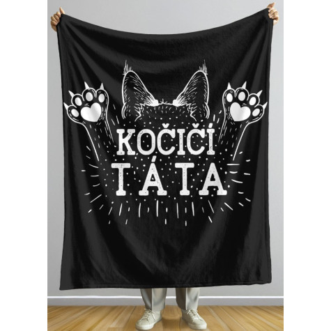 Deka 200 x 140 cm Kočičí táta - tlapky ~ 2