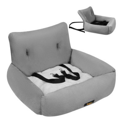 Autosedačka pro psy L 53x42x30cm šedá Purlov 27676