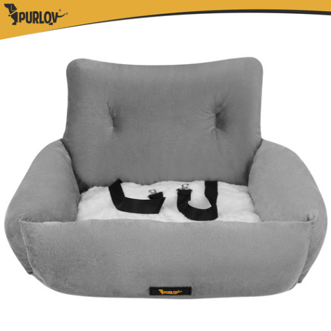 Autosedačka pro psy L 53x42x30cm šedá Purlov 27676 ~ 3