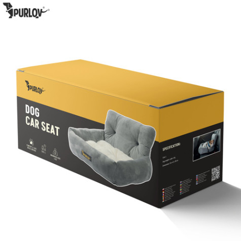 Autosedačka pro psy L 53x42x30cm šedá Purlov 27676 ~ 7