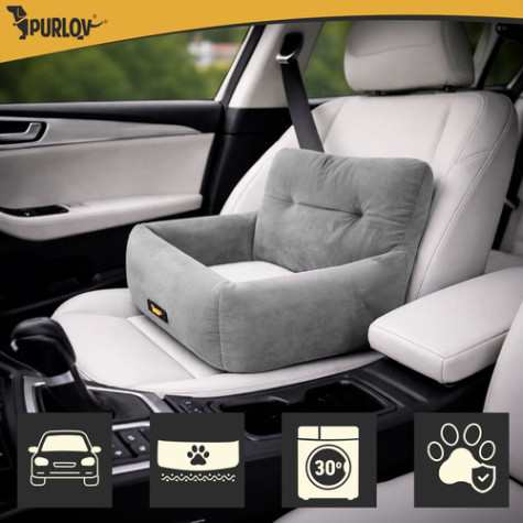 Autosedačka pro psy S 44x35x30cm šedá Purlov 27675 ~ 2
