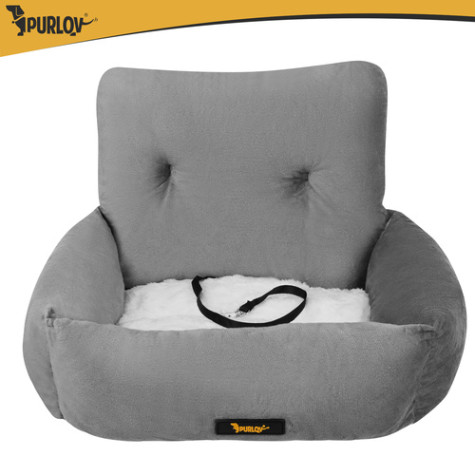 Autosedačka pro psy S 44x35x30cm šedá Purlov 27675 ~ 3