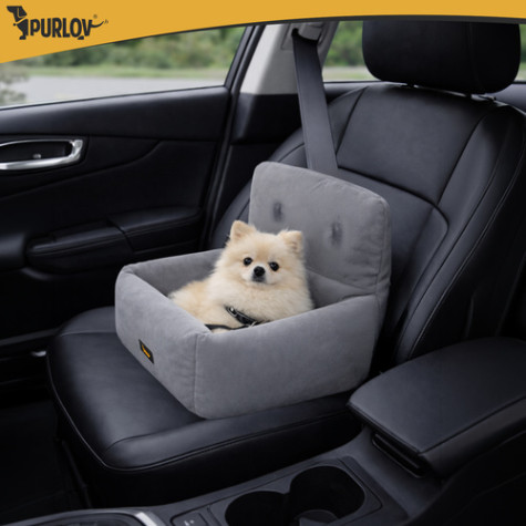 Autosedačka pro psy S 44x35x30cm šedá Purlov 27675 ~ 5