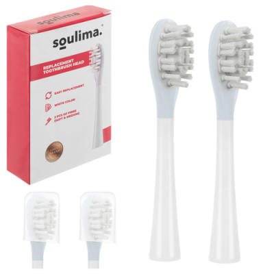 Náhradní hlavice na sonický kartáček 2 ks bílé Soulima 26929