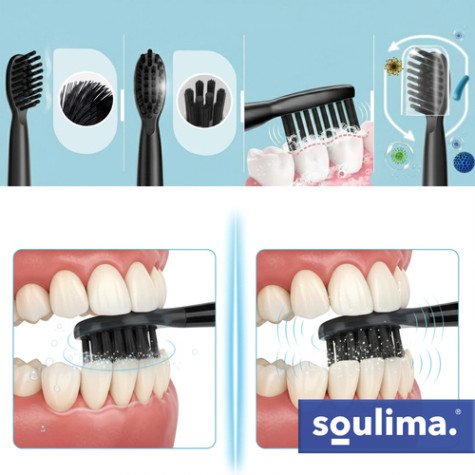 Náhradní hlavice na sonický kartáček 2 ks černé Soulima 26932 ~ 3