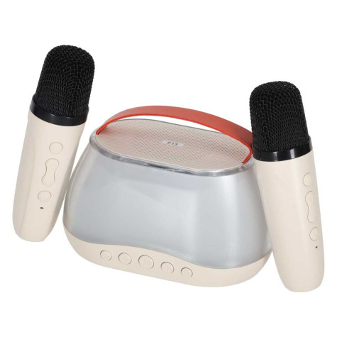 Karaoke set 2 mikrofony Bluetooth bezdrátový reproduktor béžový ~ 5