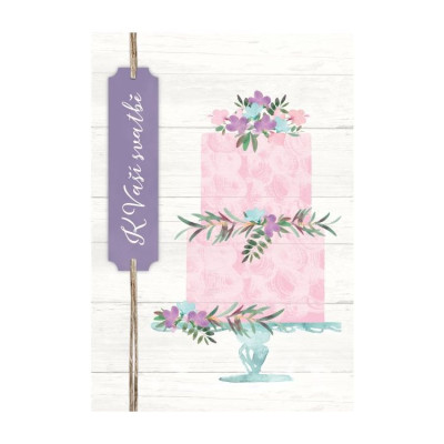 Albi Svatební přání - Fialkový svatební dort