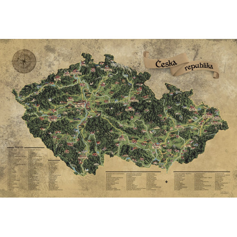 Stírací mapa Česka DELUXE XL - stříbrná ~ 2