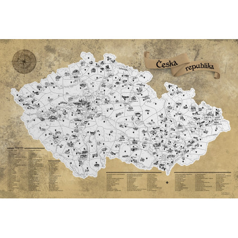 Stírací mapa Česka DELUXE XL - stříbrná ~ 3