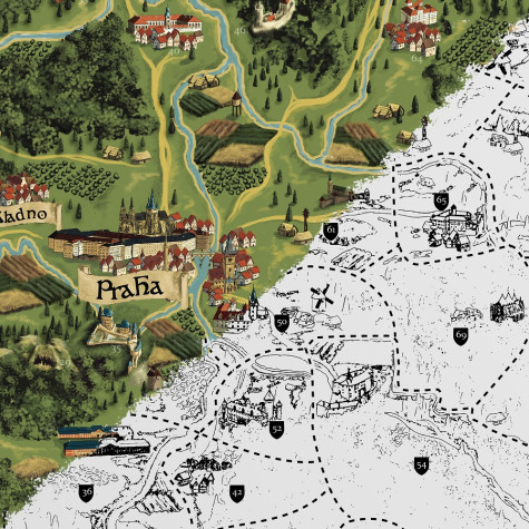 Stírací mapa Česka DELUXE XL - stříbrná ~ 4