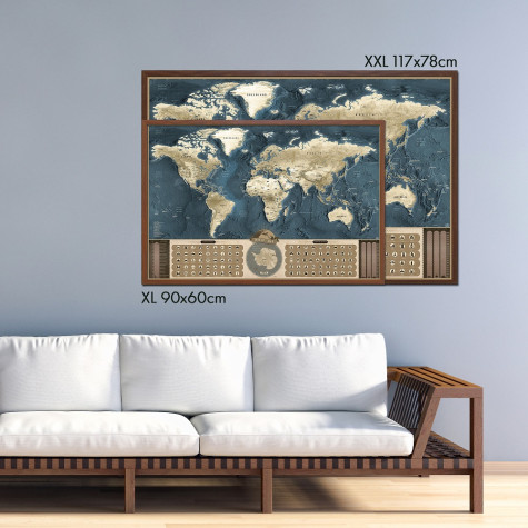 Stírací mapa světa XL Coffee edition - zlatá ~ 4