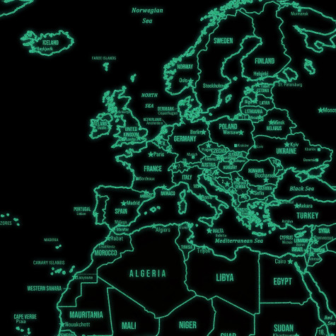 Mapa světa XL svítící ve tmě ~ 3