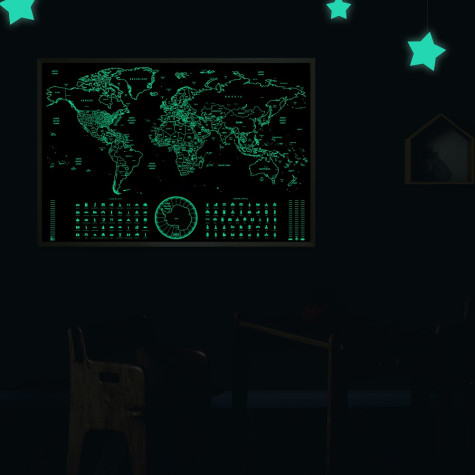 Mapa světa XL svítící ve tmě ~ 4