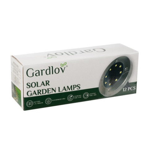 Solární zahradní pozemní LED lampa 12 ks Gardlov 24001 ~ 10