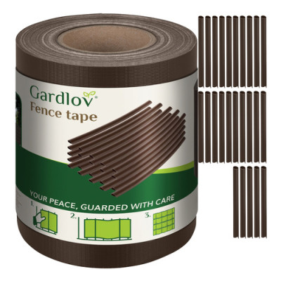 Sada stínící fólie na plot 0,19x35m 450g/m2 hnědá Gardlov 23702