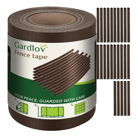 Sada stínící fólie na plot 0,19x35m 450g/m2 hnědá Gardlov 23702 ~ 1