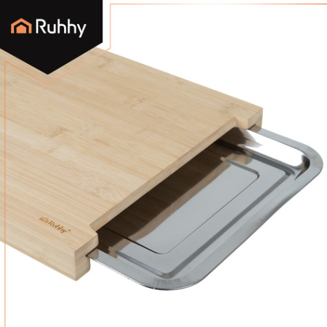 Bambusové prkénko s výsuvnými nádobami Ruhhy 25707 ~ 4