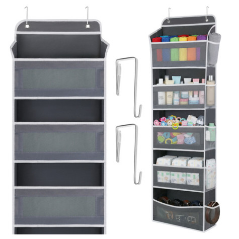 Závěsný organizér na dvěře 142x40x17cm šedý Ruhhy 27606 ~ 1