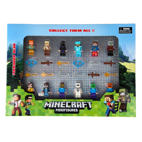 Sada Minecraft figurek k legu 12 ks + příslušenství ~ 1