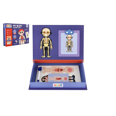 Skládačka magnetická krabička Tělo člověka 57 ks