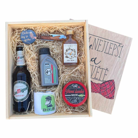 Dárková dřevěná bedna - Pro dědečka - velká ~ 1