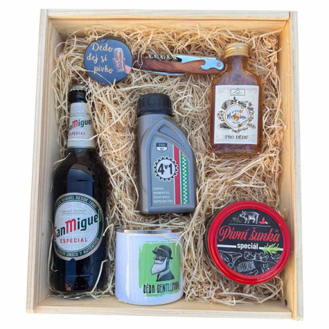 Dárková dřevěná bedna - Pro dědečka - velká ~ 4