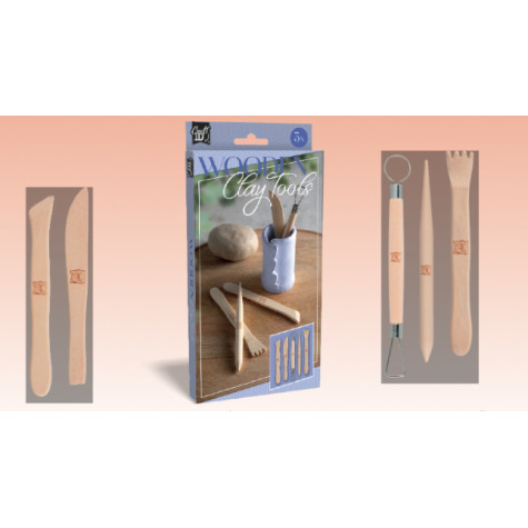 Craft ID Dřevěné nástroje na modelování hlíny 5 ks ~ 3