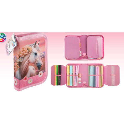 MOXY Penál s pastelkami a fixy růžový Kůň ~ 4