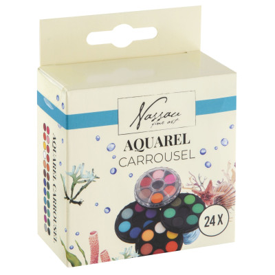 Nassau Kulatá akvarelová sada 24 barev