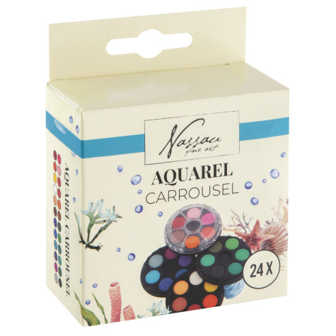 Nassau Kulatá akvarelová sada 24 barev ~ 1