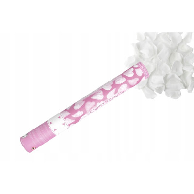 Vystřelovací konfety svatební 40cm - bílé