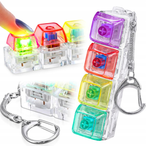Fidget keyboard LED klávesnice přívěsek na klíče 4 barevná tlačítka ~ 1