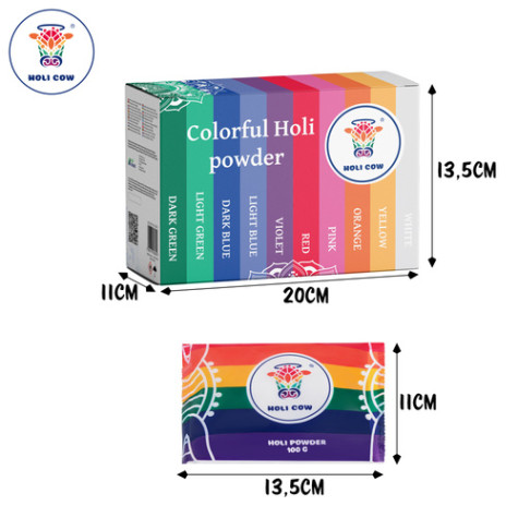Barevný prášek Sada 10x 100g Holi Cow 27334 ~ 8
