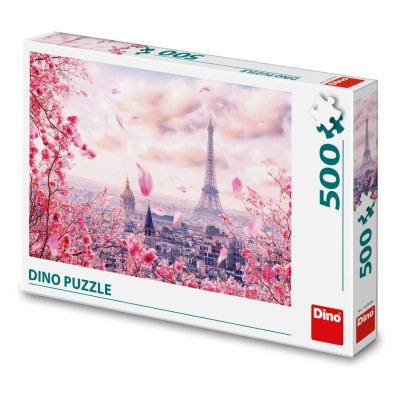Dino Puzzle Eiffelovka v růžovém 500 dílků
