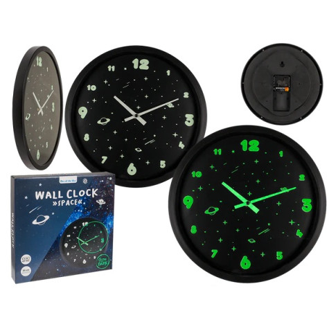 Hodiny svítící ve tmě Vesmír 29 cm ~ 1