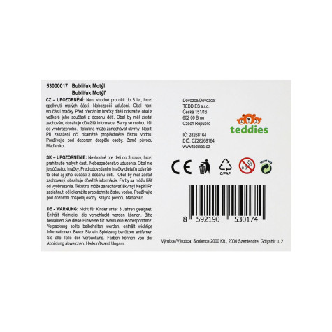Teddies Bublifuk Motýl 50 ml 11cm mix ~ 7
