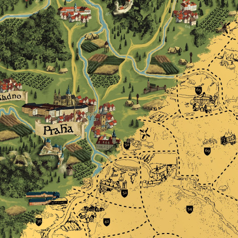 Stírací mapa Česka DELUXE XXL - zlatá ~ 4