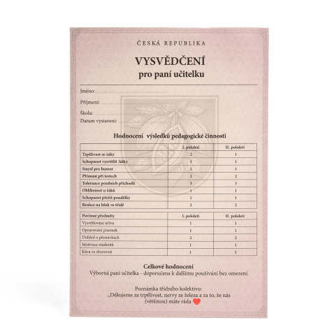 Degustační sada čokolád 6x 25g - Vysvědčení pro paní učitelku ~ 1