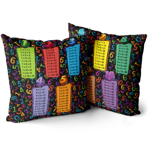 Polštář oboustranný 40 x 40 cm - Násobilka ~ 3