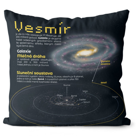 Polštář oboustranný 40 x 40 cm - Vesmír a planety ~ 2